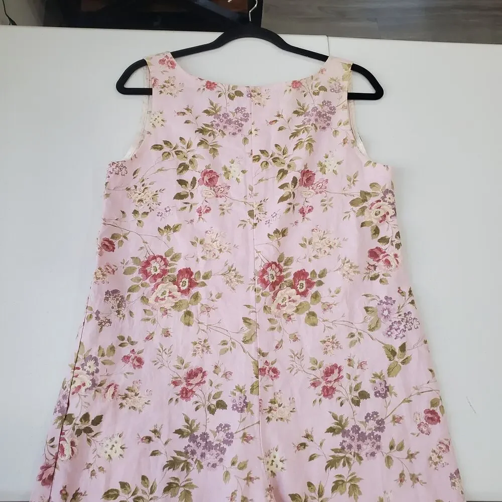 Reformation Jumpsuit Overall Small Pink Floral Wide Leg Garden Cottagecore Linen